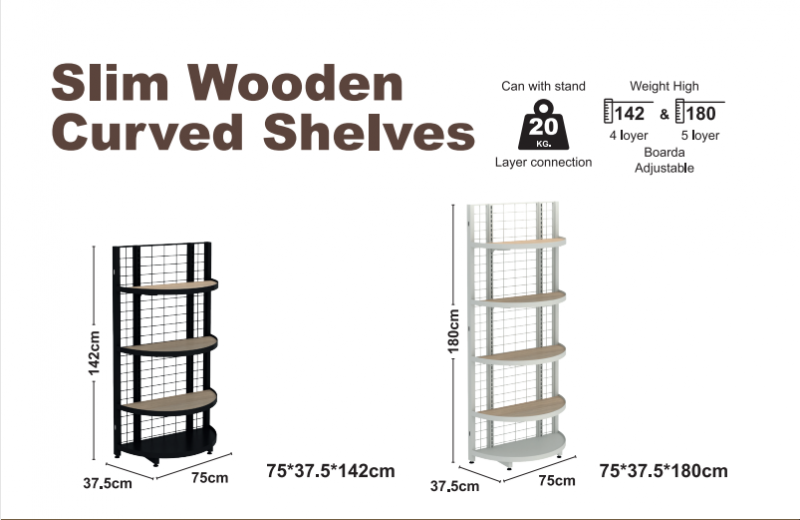 Slim puidust kõverad riiulid
